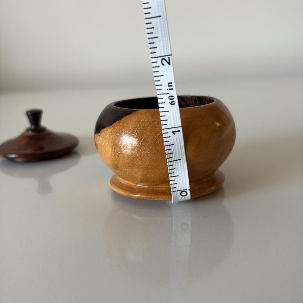 SOLD • Small Hand Turned Wooden Bowl with Lid 1.5” Tall - Picture 10 of 10